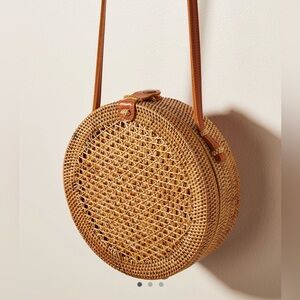 New Anthropologie Circle round Rattan Woven bag